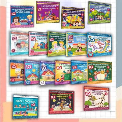 Çocuklar için IQ Geliştiren Zeka Oyunları-18 Kitaplık Süper Set
