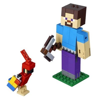 Lego Minecraft Papağanlı Bigfig Steve 21148