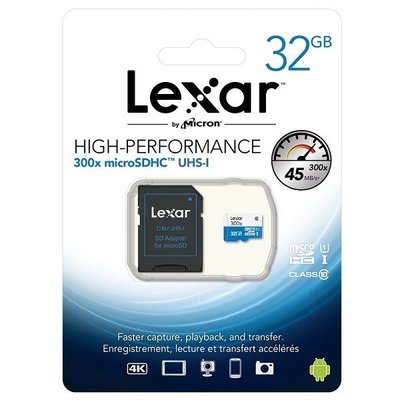 Lexar 32GB High-Performance 300x microSDHC/microSDXC UHS-I up to 95MB/s read