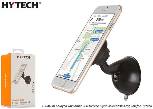 HYTECH XH30 Kolayca Takılabilir 360 Derece Siyah Mıknatıslı Araç Telefon Tutucu