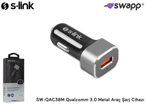 S-Link Swapp Qualcomm 3.0 Metal Araç Şarj Cihazı