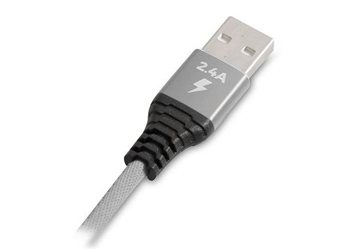 S-Link Swapp 1 m 2.4A Micro USB Kılıflı Gri Data ve Şarj Kablosu