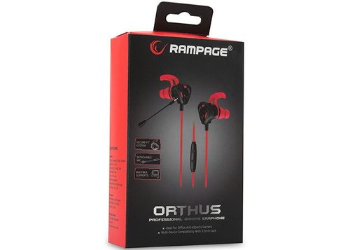 Rampage SN-RX10 ORTHUS 35 mm Esnek Mikrofonlu Kulaklık Siyah - Kırmızı