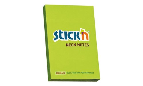 Hopax Not Kağıdı Stickn 76x51 Neon Yeşil 100Yaprak