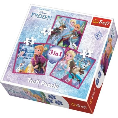 Trefl 34832 3'lü Disney Frozen Winter Magic Puzzle