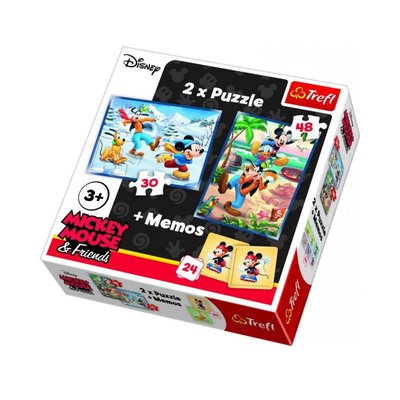 Trefl Puzzle 2in1+Memos Disney Mickey Fun With 90604