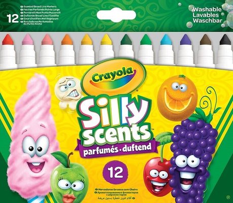 Crayola Silly Scents Kalın Keçeli Boya Kalemi 12'Li