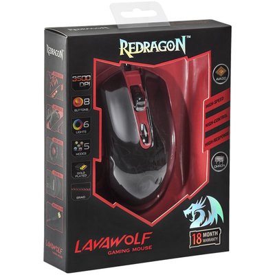Redragon LAVAWOLF Oyuncu Mouse  optik 8 tuş 100-3500dpi