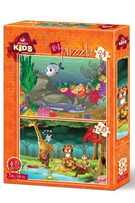 Art Kids-Puz.24+35 Su Altı ve Orman Hayvanları 24x34cm   4494