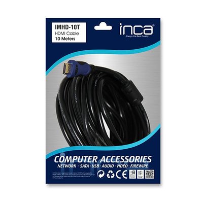 Inca Altın Uçlu 10 m 14 V 3D HDMI Poşetli Kablo