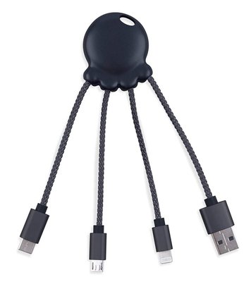 Xoopar Octopus 2 All in One Cable Metalik Siyah USB Çoklu Priz