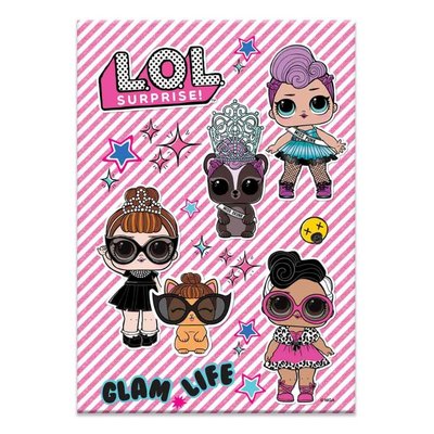 L.O.L. A4 40 Yaprak Çizgili Cam Kırıklı Hologram Kapaklı Defteri