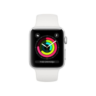 Apple Watch Series 3 GPS 38 mm Gümüş Rengi Alüminyum Kasa ve Beyaz Spor Kordon Akıllı Saat MTEY2TU/A