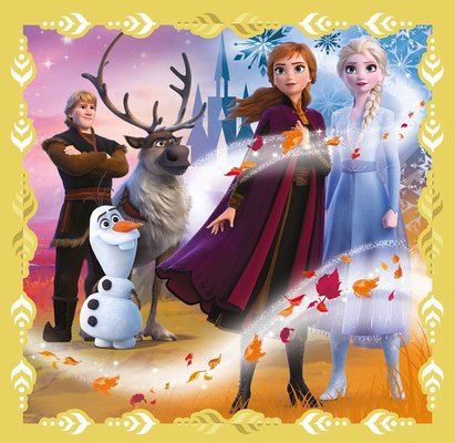 Trefl Frozen2 Çocuk Puzzle 3in1 Anna Elsa