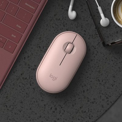 Logitech M350 Pebble Sessiz Kablosuz Kompakt Mouse - Pembe
