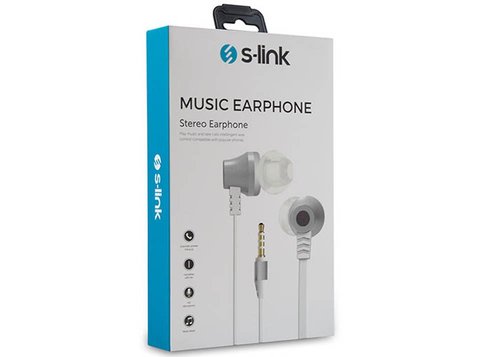 S-Link Mobil Telefon Uyumlu Taşıma Çantalı Mikrofonlu Beyaz Gümüş Kulak İçi Kulaklık