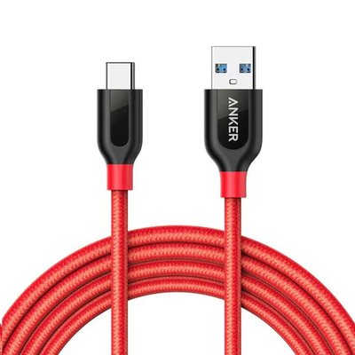 Anker Powerline+ USB to USB-C Type-C Şarj-Data Kablosu 1.8 Metre Kırmızı - A8169H91
