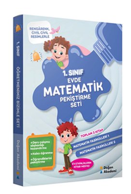 1.Sınıf Evde Matematik Pekiştirme Seti-3 Kitap Takım