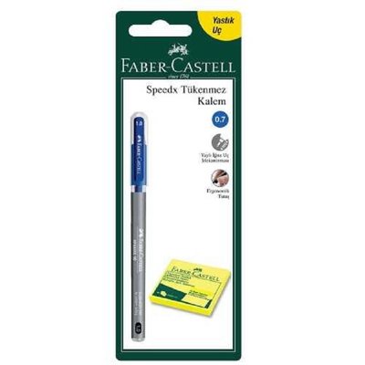Faber-Castell Speedx Mavi Tükenmez Kalem Ve 50x50 mm Fosforlu Sarı Yapışkan Notluk