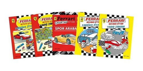 Ferrari Boyama Aktivite Seti-5 Kitap Takım