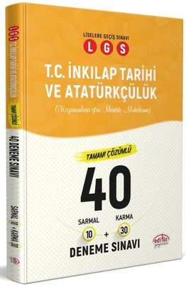 LGS T.C.İnkılap Tarihi ve Atatürkçülük Tamamı Çözümlü 40 Deneme Sınavı
