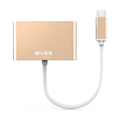 S-link Type C to VGA USB 3.0 PD Çevirici Kablo
