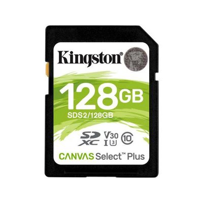 Kingston 128GB SDXC Canvas Select Plus 100R C10 UHS-I U3 V30 SDS2/128GB