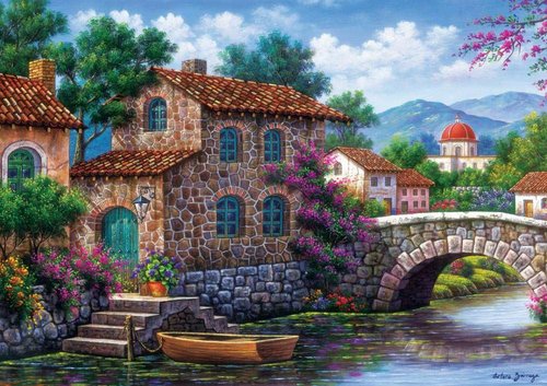 Art Puzzle 5070 Çiçekli Kanal 500 Parça Puzzle