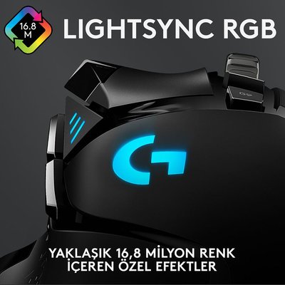 Logitech G G502 HERO LIGHTSYNC 25600 DPI Yüksek Performanslı Kablolu Oyuncu Mouse - Siyah