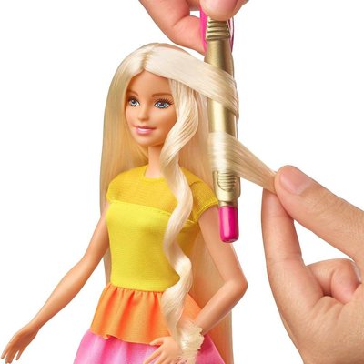 Barbie GBK24 Muhteşem Bukleler Sarışın Bebek ve Maşalı Saç Tasarım Seti 