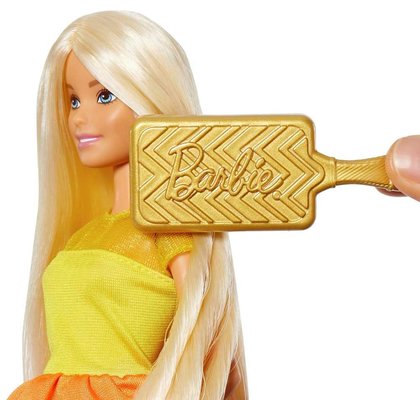 Barbie GBK24 Muhteşem Bukleler Sarışın Bebek ve Maşalı Saç Tasarım Seti 