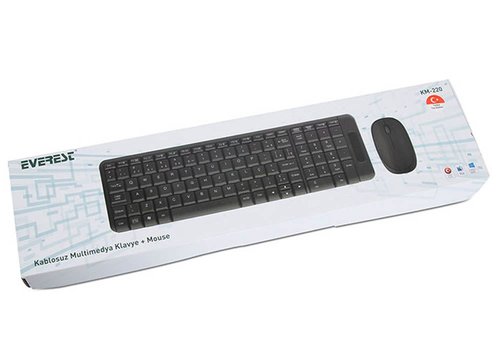 Everest KM-220 Kablosuz Q Multimedia Klavye + Mouse Set - Siyah/Kırmızı