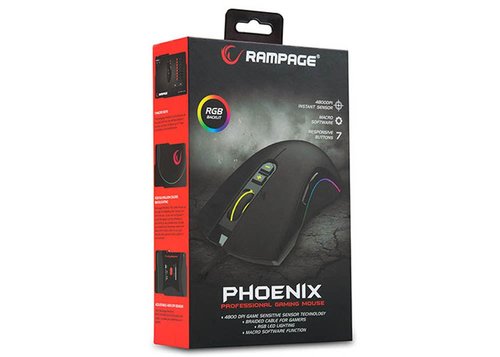 Rampage Phoenix Gaming 7 Tuşlu RGB 4800dpi Oyuncu Mouse 