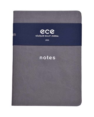 Ece Defter Gümüşlük Noktalı Bullet Journal Gri 13x18 cm.