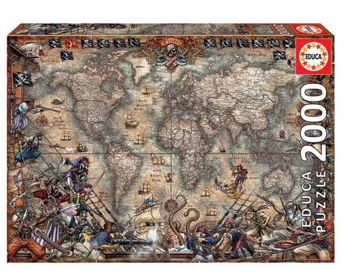 Educa 18008 Pirates Map 2000 Parça Puzzle