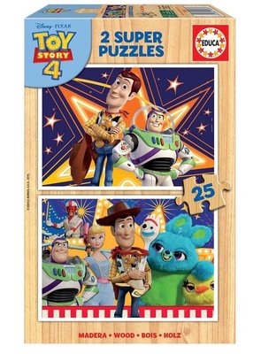Educa 18083 Toy Story 4 2x25 Ahşap Puzzle