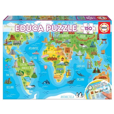 Educa Puzzle 150 Parça Dünya Haritası Anıtı