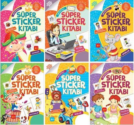 Aktiviteli Süper Sticker Seti-6 Kitap Takım