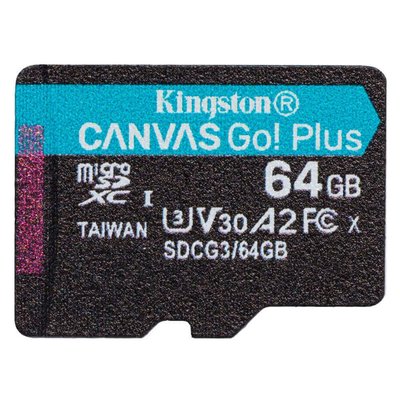 Kingston Sdcg3 - 64Gb 64Gb micro Sdxc Canvas Go Plus 170R A2 U3 V30 Card - Adp