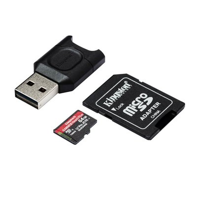 Kingston MLPMR2/64GB microSDXC React Plus 64Gb Sdcr2 Adapter ve MLPM Reader