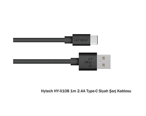 Hytech HY-X108 Type-C 1m Kablo Siyah