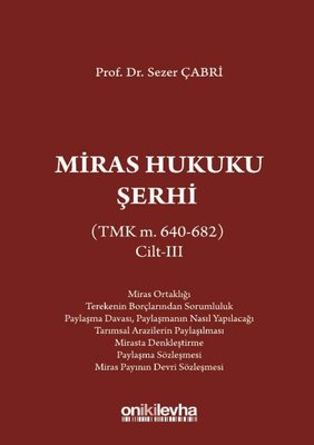 Miras Hukuku Şerhi-Cilt 3