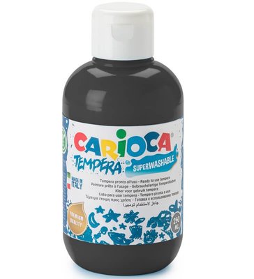 Carioca Süper Yıkanabilir 250 ml Siyah Guaj Boya 