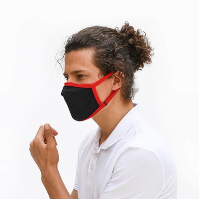 Tissum Red - Black Yetişkin Yıkanabilir Filtreli Maske