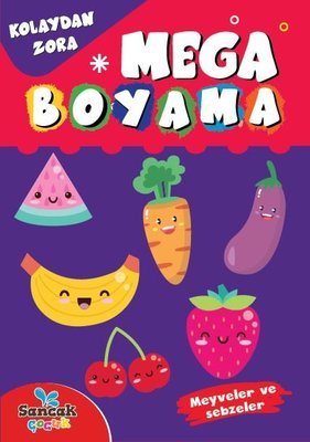 Mega Boyama - Meyveler ve Sebzeler - Kolaydan Zora