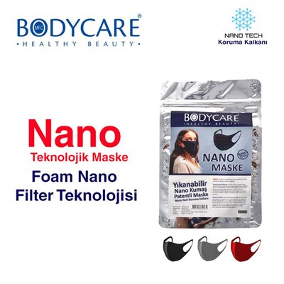 Bodycare Yıkanabilir Nano Teknoloji Maske - Gri