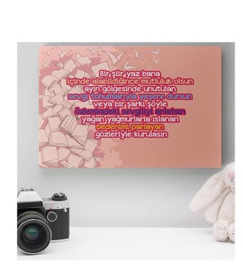 E-Hediyeci Romantik Tasarımlı Mini Kanvas Tablo-No6