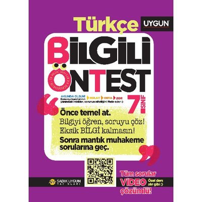 7.Sınıf Bilgili Ön Test Türkçe