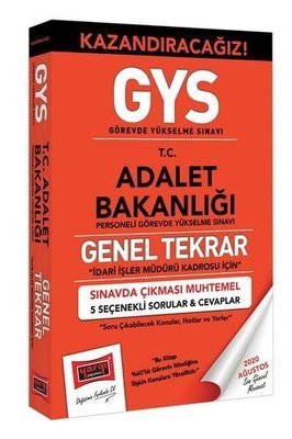 GYS Adalet Bakanlığı İdari İşler Müdürü Kadrosu İçin Genel Tekrar Kitabı