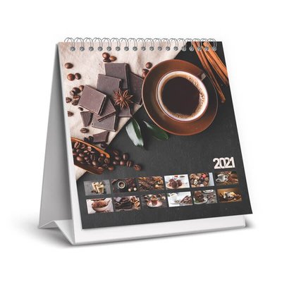 Keskin Color Kare Masa Takvimi - Kahve ve Çikolata